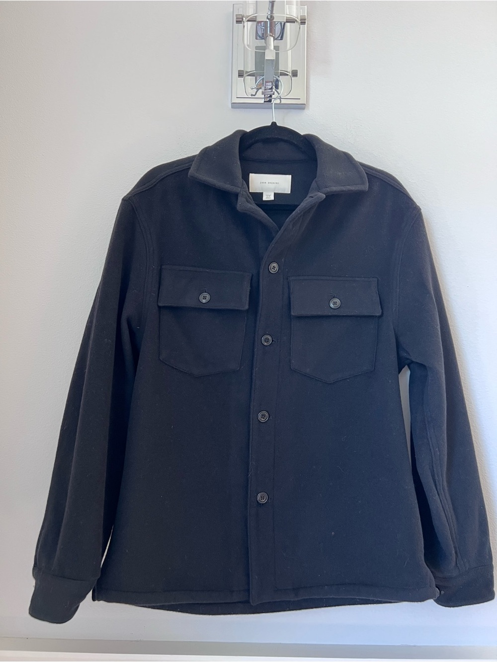 Zara Black Military-Style Button wool Jacket